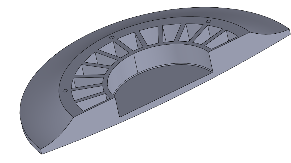 NRT Primary mirror (M1) layout diagram showing 18 hexagonal segments