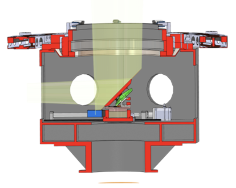 NRT Primary mirror (M1) layout diagram showing 18 hexagonal segments