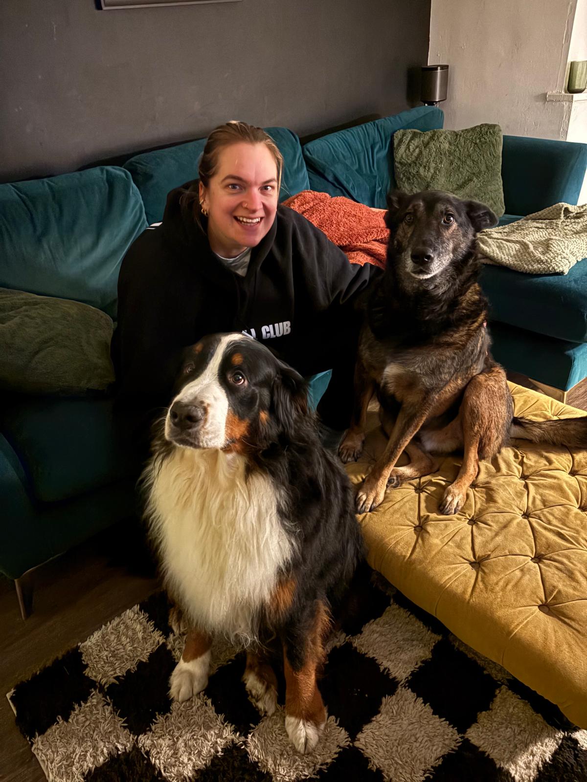 original-AD229427-7515-4ACE-9D01-4AFDD1D756AC.jpeg photo of Helen with two dogs